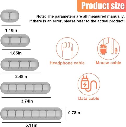 5 Pack Adhesive Cable Clips, Car Cord Holder Cable Clips, USB Charger Holders for Cords, Wall Organizer Wire Management, Wire Organizer Accessories for Car, Nightstand, Home, Office (White) in Saudi Arabia