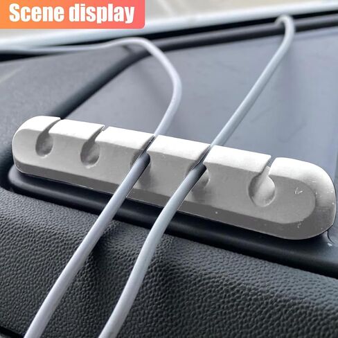 5 Pack Adhesive Cable Clips, Car Cord Holder Cable Clips, USB Charger Holders for Cords, Wall Organizer Wire Management, Wire Organizer Accessories for Car, Nightstand, Home, Office (White) in Saudi Arabia