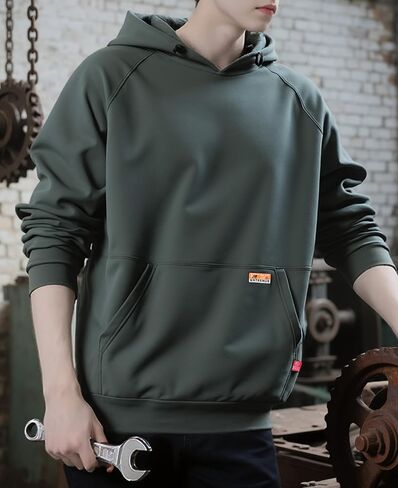 VATRENUS Men's FR Hoodies Pullover 12oz Heavyweight Cotton Fleece Flame Resistant Fire Retardant Welding Work Sweatshirts in Kuwait