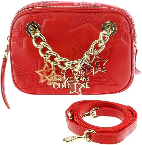 VERSACE JEANS COUTURE High Risk Red Square Star Quilted Charm Embellished Crossbody Bag for womens in Saudi Arabia
