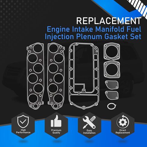 Engine Intake Manifold Fuel Injection Plenum Gasket Set Compatible with 2003 2004 2005 2006 2007 2008 Honda Pilot Acura MDX 03 04 05 06 Replaces MS 96410-1 in Saudi Arabia
