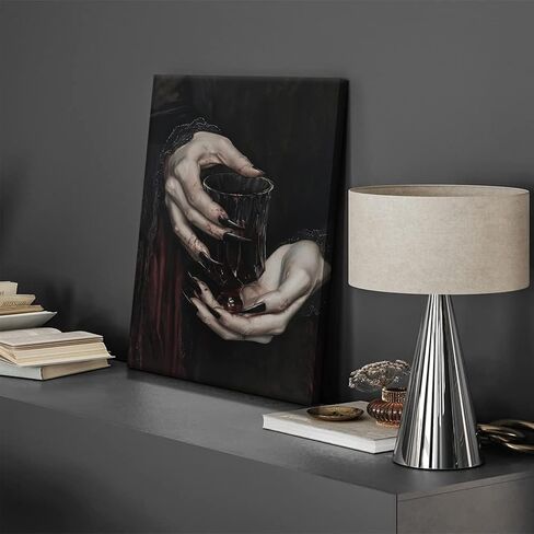 Gothic Canvas Wall Art Dark Academia Vampire Wall Decor Pictures Clawed Hands Dracula Painting Artwork Moody Witchy Spooky Occult Poster Print for Bedroom Office home Decoration 12x16in in Saudi Arabia