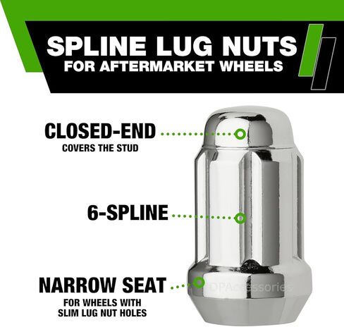 DPAccessories صواميل عروة سوداء 1/2-20 لعجلات ما بعد البيع - موالف طرفي مغلق - طول 34 مم (1.35 بوصة) - مجموعة من 23 - D5242P-2308/23 in Kuwait