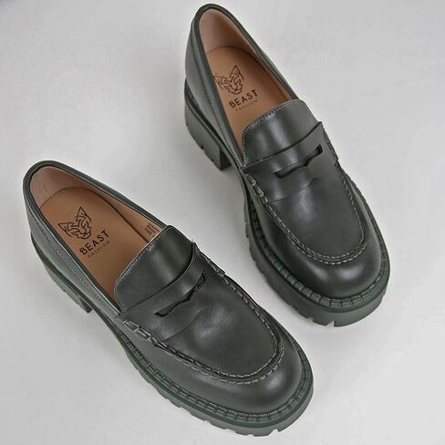 Women's Loafers Chunky Penny Loafer Lug Sole Platform Loafer Slip On Casual Loafers for Women Dressy Work Business in Saudi Arabia