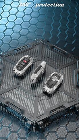 غطاء مفتاح ثقيل لسيارة Toyota، ملحقات حماية حافظة المفاتيح تناسب Toyota 2025 2024 Tacoma و2025-2022 Tundra 4 أزرار (TYPE-C-Silver) in Saudi Arabia