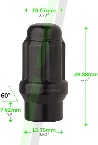 DPAccessories 24 أسود 12x1.25 نهاية مغلقة ET Spline موالف صواميل لعجلات ما بعد البيع LCE3L5HESBK04024 in Saudi Arabia