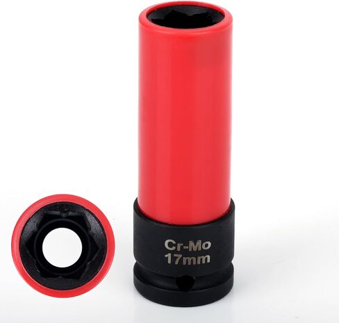 17mm Protective Lug Nut Socket for Vehicles with Convex Flower Head Lug Nuts, 1/2" Square Drive, Cr-Mo Steel, Non-Marring Wheel Rim Guard Compatible With CL/GL/GLK/GLS/S-Class in Saudi Arabia