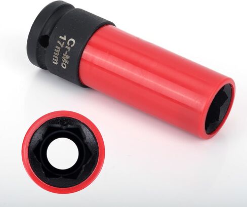 17mm Protective Lug Nut Socket for Vehicles with Convex Flower Head Lug Nuts, 1/2" Square Drive, Cr-Mo Steel, Non-Marring Wheel Rim Guard Compatible With CL/GL/GLK/GLS/S-Class in Saudi Arabia