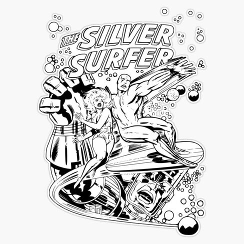 Silver Surfer Vinyl Sticker Waterproof Decal Laptop Wall Window Bumper Sticker 5" in Saudi Arabia