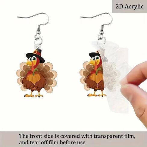 Thanksgiving Fall Earrings for Women,Turkey Pumpkin Acrylic Drop Dangle Earrings Festival Holiday Autumn Festival Holiday Jewelry Gifts in Kuwait