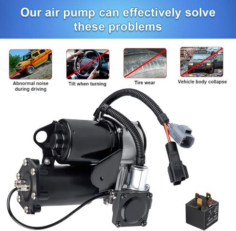 JDMON Air Suspension Compressor Pump Replacement for Rand Rover Discovery 3 LR3 2005-2009, Land Rover Discovery 4 LR4 2010-2016, Replacement for Range Rover Sport 2005-2013, Replace LR023964, LR044360 in Saudi Arabia