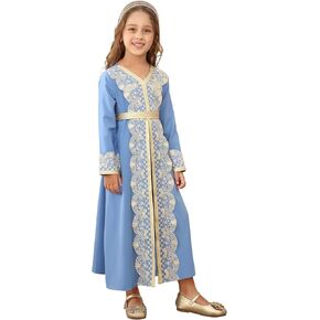 Girls Muslim Abaya Prayer Dress Islamic Modest Arabian Dresses Middle East Dubai Attire Kaftan in Kuwait