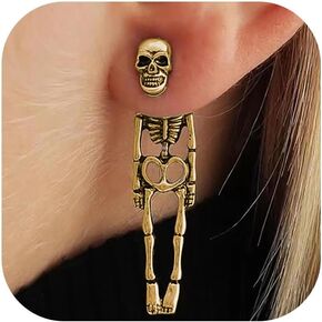 Halloween Skeleton Earrings for Women Gothic Skull Dangle Earrings Spooky Halloween Jewelry Costumes Accessories Party Favors in Saudi Arabia