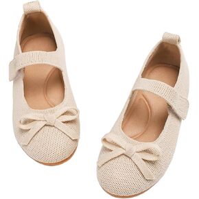 Toddler Girls Dress Shoes Knit Mary Jane Flats Ballet Comfortable Flat with Bow for Little Kids Big Kid Girl in Kuwait