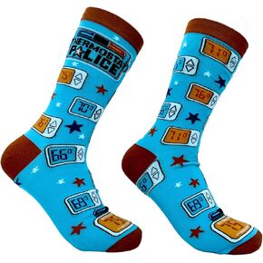 Crazy Dog T-Shirts Funny Thermostat Police Crew Socks – Novelty Workwear for Men – Gift for Dads, Husbands & Coworkers – Quirky Office Humor for Work & Casual Wear in Kuwait