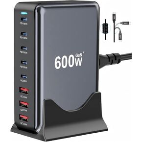 320W USB C Fast Charger Block, 8 Port USB Charging Station, GaN Ⅲ Pro 100W PD PPS Port Fast Charging Station Hub, Laptop Wall Charger Compatible with MacBook/iPhone 16/iPad/Galaxy S23/22 etc in Saudi Arabia