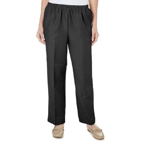 Alfred Dunner Petites' Pull-on Flat-Front Pants Black 10P Short in Saudi Arabia