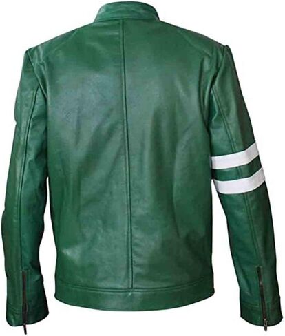 Men's Green Ben-10 Adult Tennyson Alien Swarm Ryan Kelly Ultra Soft Synthetic Leather casual biker Jacket in Saudi Arabia