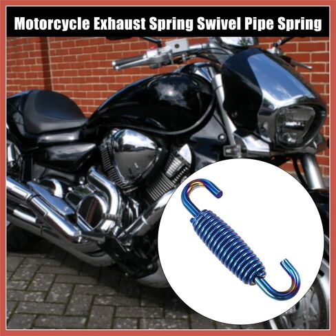 ACROPIX 2 Pcs Motorcycles Universal Exhaust Pipe Spring 55mm 2.17" Stainless Steel Exhaust Pipe Spring Hook Modified Accessory Blue Car Parts in Saudi Arabia