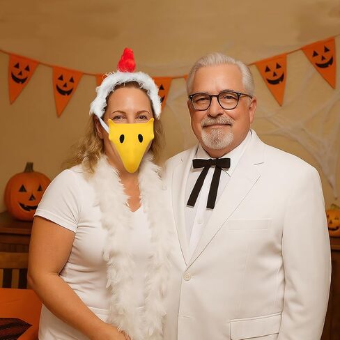 Chicken Headband & Beak Kit – Plush Rooster Costume Accessory with Faux Fur Headband and Fabric Beak – Great for Adults & Teens, Halloween, Cosplay, and Party Photos in Saudi Arabia