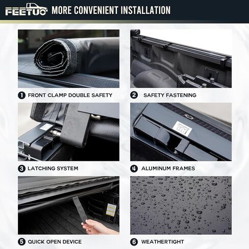 غطاء تونيو صلب ثلاثي الطي لشاحنة سرير مقاوم للماء والغبار متوافق مع 2009-2025 Ram 1500 5.7FT/67.4 بوصة مع RamBox Fleetside in Kuwait