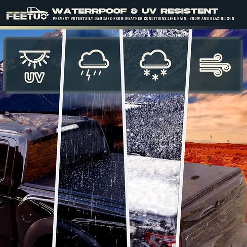 غطاء تونيو صلب ثلاثي الطي لشاحنة سرير مقاوم للماء والغبار متوافق مع 2009-2025 Ram 1500 5.7FT/67.4 بوصة مع RamBox Fleetside in Kuwait