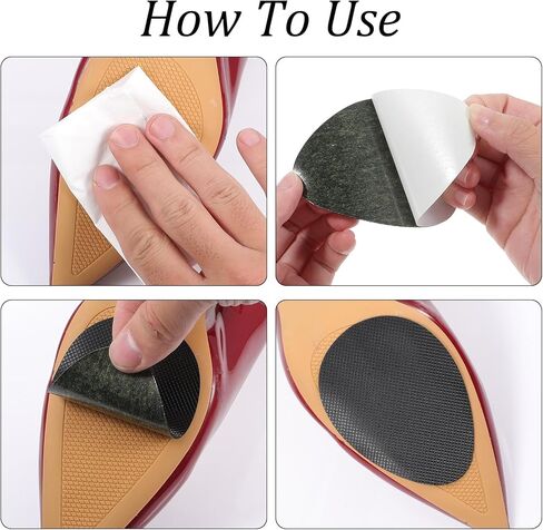24 Pcs Non Slip Shoe Pads Self Adhesive Shoe Sole Protector, Shoes Grips on Bottom of Shoes Rubber Anti Slip Heel Pads for High Heels, Flats, Sneakers (Black, 3 Style) in Saudi Arabia