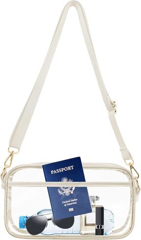 VOROLO Stadium Approved Clear Crossbody Bag,Small See Through Purse Handbag with Adjustable Shoulder Strap for Sports Black in Saudi Arabia