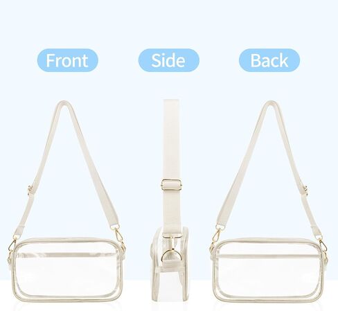 VOROLO Stadium Approved Clear Crossbody Bag,Small See Through Purse Handbag with Adjustable Shoulder Strap for Sports Black in Saudi Arabia