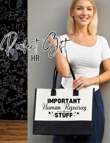 InnoBeta HR Gifts for Women, Human Resources Canvas Tote Bag on Birthday & Christmas, Tote with Top Zipper Closure and Shoulder Strap in Saudi Arabia