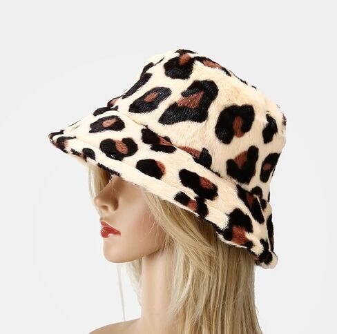 Quanhaigou Winter Faux Fur Bucket Hat,Fuzzy Warm Hat for Women Men, Fluffy Fisherman Cap in Saudi Arabia