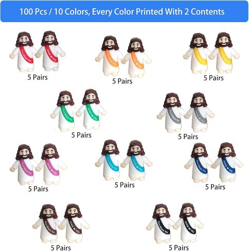 100 Pcs Mini Jesus Figurines Bulk, Little Jesus Printed with Jesus Loves You Or God Bless You Everyone Need A Little Jesus For Hide and Seek Religious Party Supplies, Sunday School Giveaways in Saudi Arabia