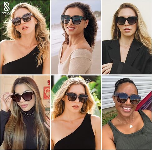 SOJOS Trendy Polarized Square Sunglasses Womens,Retro Oversized Women Thick Sun Glasses SJ2217 in Saudi Arabia