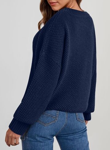 Dokotoo Womens Sweaters Crewneck Ribbed Knit Waffle Pullover Sweaters 2025 Fall Winter Fashion Clothes in Saudi Arabia