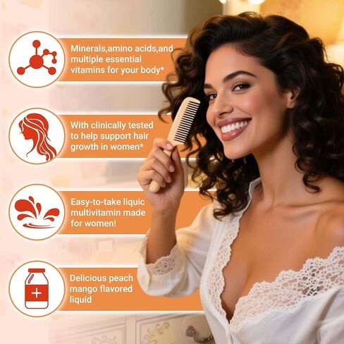 فيتامينات سائلة متعددة + نمو الشعر، يدعم البشرة الصحية، ويعزز الشعر الأكثر سمكًا وامتلاءً، ويقلل التجاعيد والخطوط الدقيقة in Kuwait
