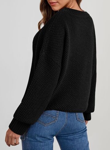 Dokotoo Womens Sweaters Crewneck Ribbed Knit Waffle Pullover Sweaters 2025 Fall Winter Fashion Clothes in Saudi Arabia
