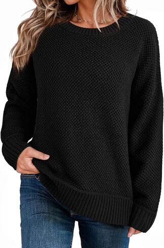 Dokotoo Womens Sweaters Crewneck Ribbed Knit Waffle Pullover Sweaters 2025 Fall Winter Fashion Clothes in Saudi Arabia