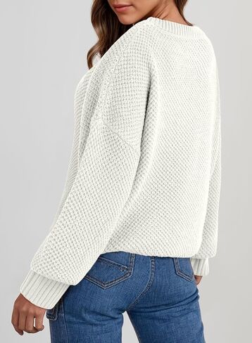 Dokotoo Womens Sweaters Crewneck Ribbed Knit Waffle Pullover Sweaters 2025 Fall Winter Fashion Clothes in Saudi Arabia