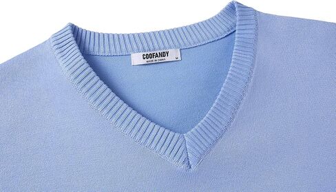 COOFANDY Men's V Neck Pullover Sweater Slim Fit Casual Dress Sweater Lightweight Knitted Sweaters in Kuwait