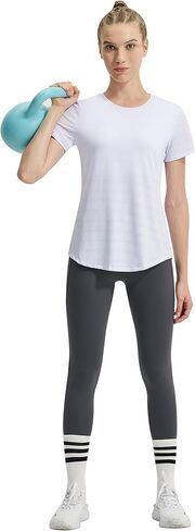 Women's Workout Tops Quick Dry Summer Short Sleeve Shirts Athletic Yoga Running Gym Tee in Saudi Arabia