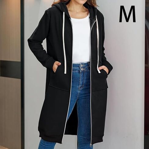 Women Casual Zip Up Hoodies Tunic Sweatshirt - Long Hoodie for Comfort and Style in Saudi Arabia