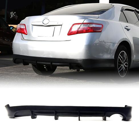 Rear Bumper Lip Diffuser Spoiler, Compatible with 2007-2011 Toyota Camry (Single Exhaust Outlet), DF Style PU Rear Lower Splitter Protector, Unpainted Black, 1PC in Saudi Arabia