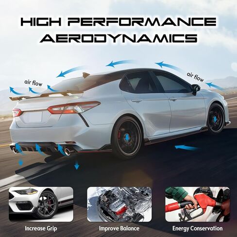 Rear Bumper Lip Diffuser Spoiler, Compatible with 2007-2011 Toyota Camry (Single Exhaust Outlet), DF Style PU Rear Lower Splitter Protector, Unpainted Black, 1PC in Saudi Arabia