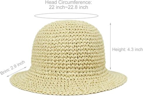 KDWAVE قبعة الشمس المرنة من القش قابلة للطي قبعات من القش المصنوعة يدويًا من الكروشيه في الهواء الطلق للصيف والشاطئ أغطية الرأس للنساء والبنات in Kuwait