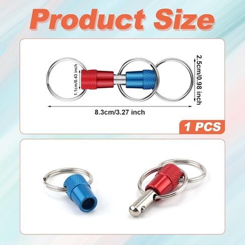 3-Way Quick Release Keychain, Detachable Key Rings Pull Apart Separate Quick Disconnect Release Convenient Accessory in Saudi Arabia