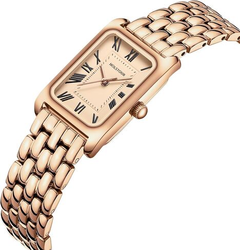 Gold Watches for Women Vintage Bracelet Roman Dial Rectangular Case Gold Watch Waterproof with Tools in Saudi Arabia