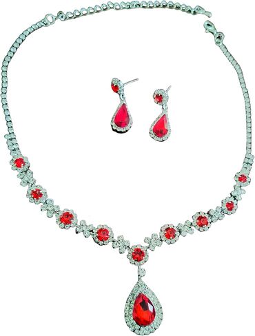 Bridal Wedding Jewelry Sets,Emerald Green Jewelry Set for Women - Elegant Earrings and Necklace Set, Perfect for Weddings, Proms and Formal Occasions, Stylish Costume Jewelry Sets for Women in Saudi Arabia
