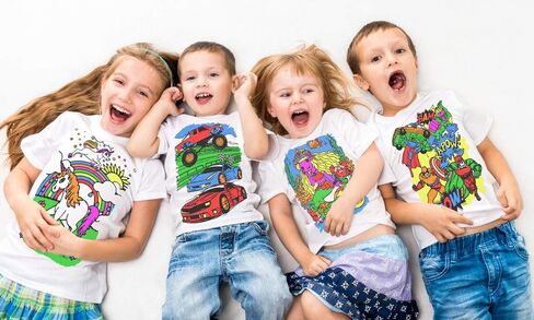 Splat Planet Color-in Snowman Christmas, T-Shirt with 10 Non-Toxic Washable Magic Coloring Pens - Color-in & Wash Out T-Shirt in Saudi Arabia