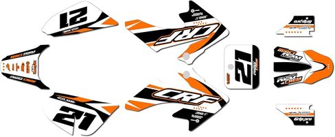 Graphics Kit for Honda CRF50 (2004-2012) OG-Crew Series Blue 09 Mil - Dirt bike Custom Racing Graphics Decals Stickers Kit, no-plastics in Saudi Arabia