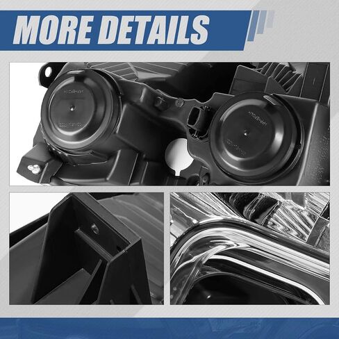 Auto Dynasty Headlights Assembly Compatible with 2015 2016 2017 Ford F-150 13th Gen, Driver and Passenger Side Halogen Headlamps Replacement, Black Housing Clear Corner in Saudi Arabia